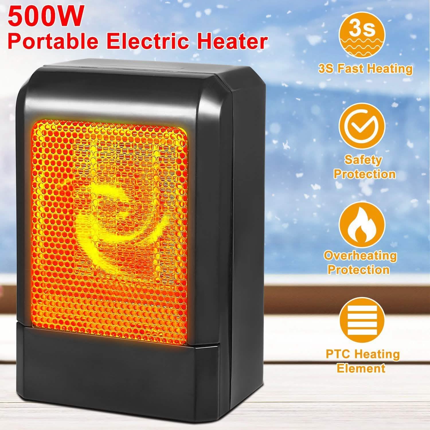 500W Ceramic Portable Electric Heater DailySale