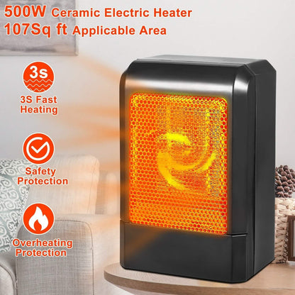 500W Ceramic Portable Electric Heater DailySale
