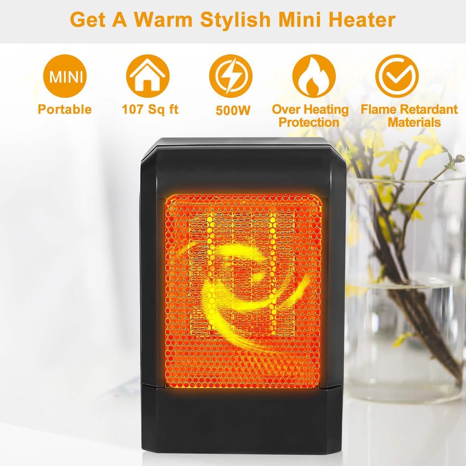500W Ceramic Portable Electric Heater DailySale