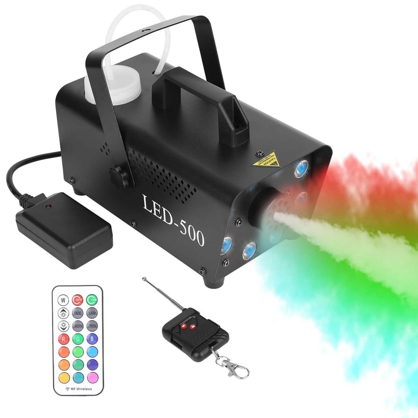 500W Fog Machine 2000CFM Colorful Smoke Machine with 8-Pieces LEDs 5 Lighting Effects 3-Level Brightness DailySale