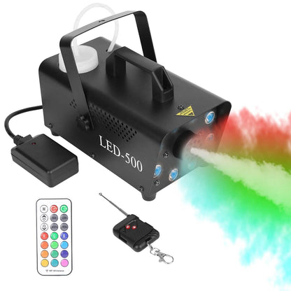 500W Fog Machine 2000CFM Colorful Smoke Machine with 8-Pieces LEDs 5 Lighting Effects 3-Level Brightness DailySale