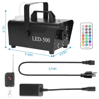 500W Fog Machine 2000CFM Colorful Smoke Machine with 8-Pieces LEDs 5 Lighting Effects 3-Level Brightness DailySale