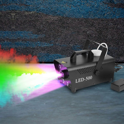 500W Fog Machine 2000CFM Colorful Smoke Machine with 8-Pieces LEDs 5 Lighting Effects 3-Level Brightness DailySale