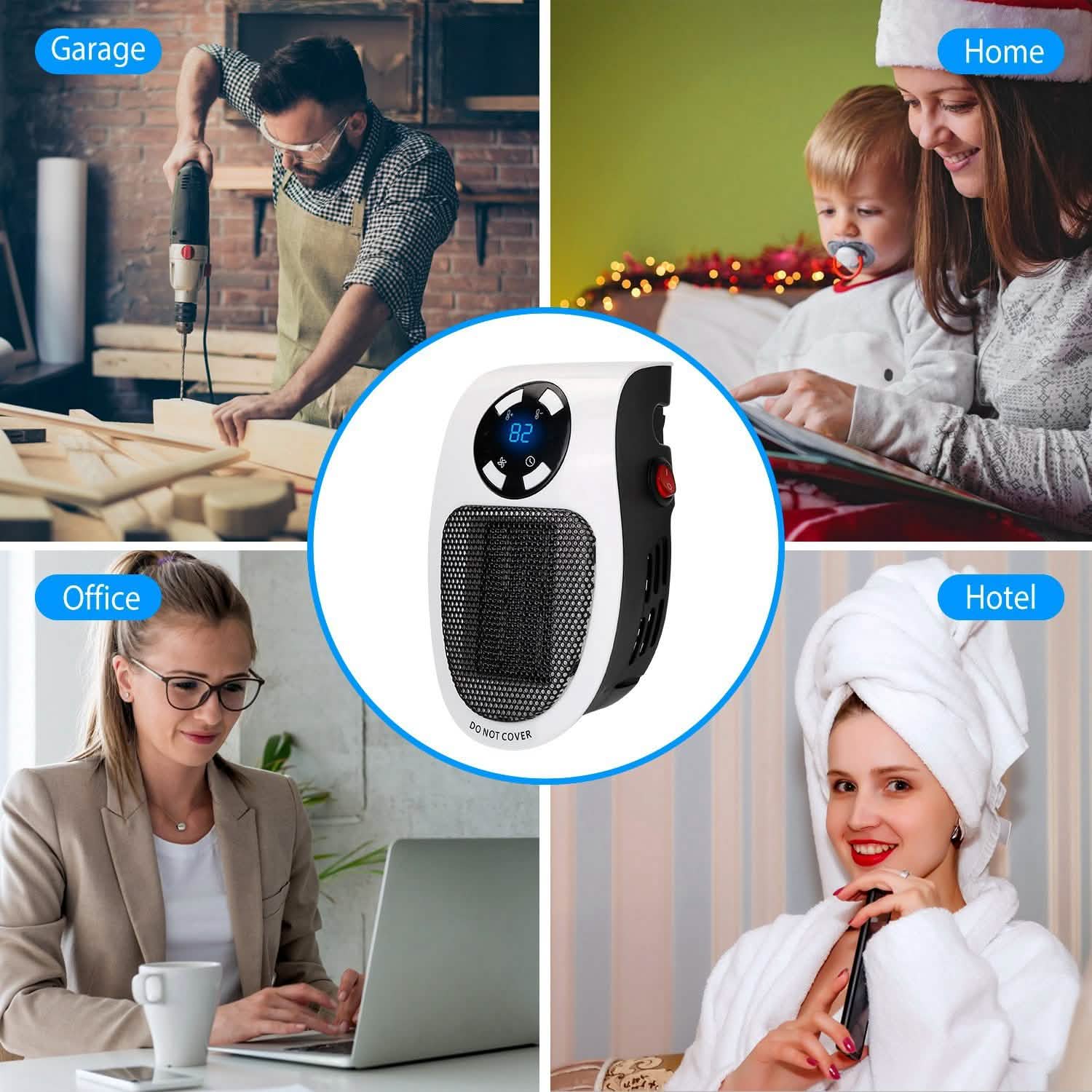 500W Portable Heater Fan Wall Outlet with Remote Control DailySale