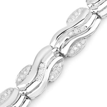 0.84 Carat Genuine White Diamond .925 Sterling Silver Bracelet Bids.com