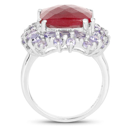 15.13 Carat Dyed Ruby & Tanzanite .925 Sterling Silver Ring Bids.com