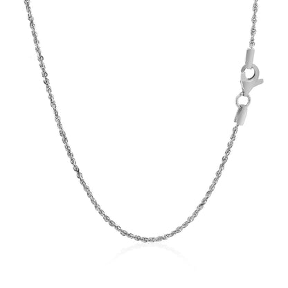 10k White Gold Solid Diamond Cut Rope Chain 1.4mm Bids.com