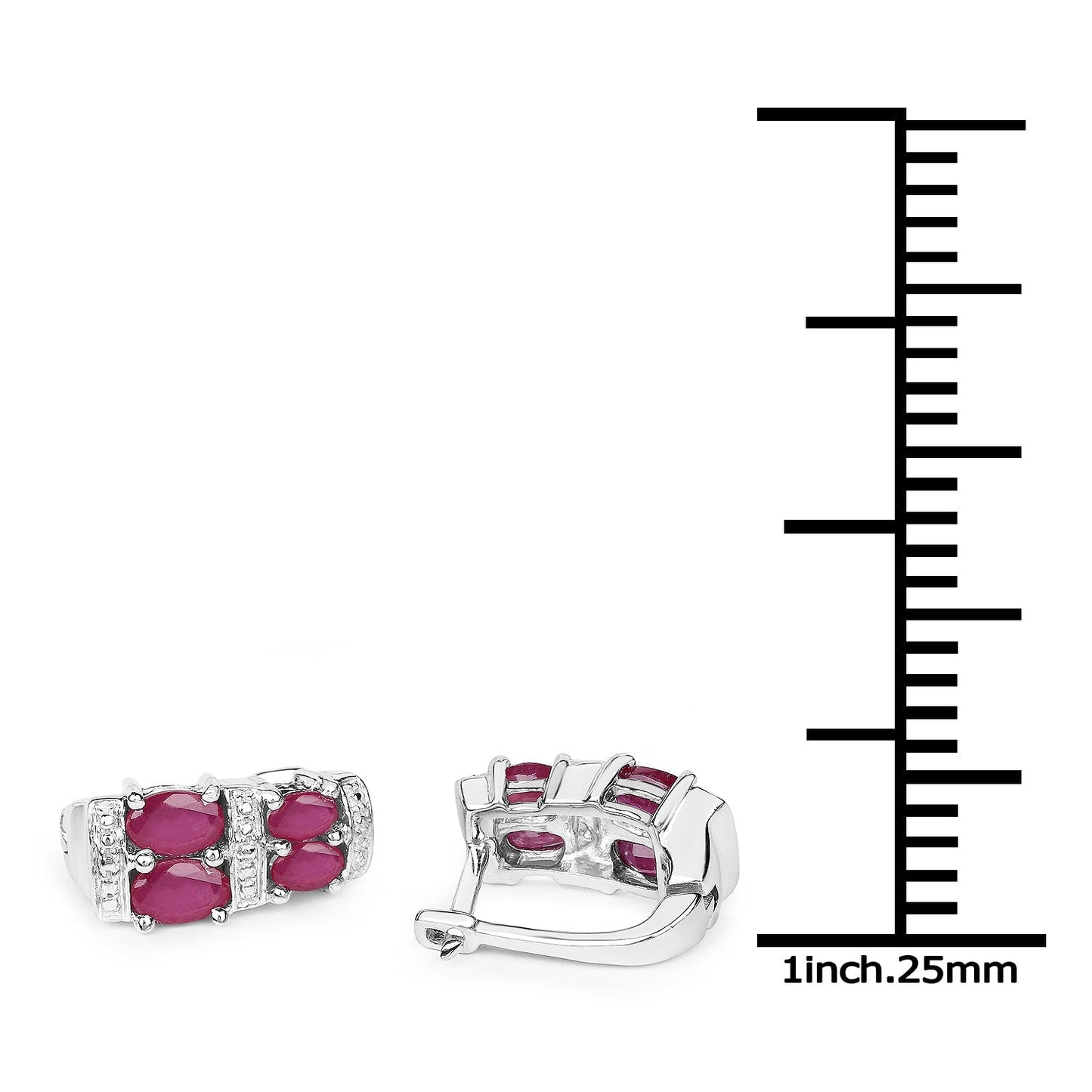 3.20 Carat Glass Filled Ruby .925 Sterling Silver Earrings Bids.com