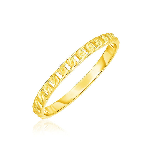14k Yellow Gold Ring with Bead Texture Bids.com