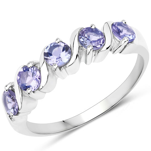 1.15 Carat Genuine Tanzanite .925 Sterling Silver Ring Bids.com