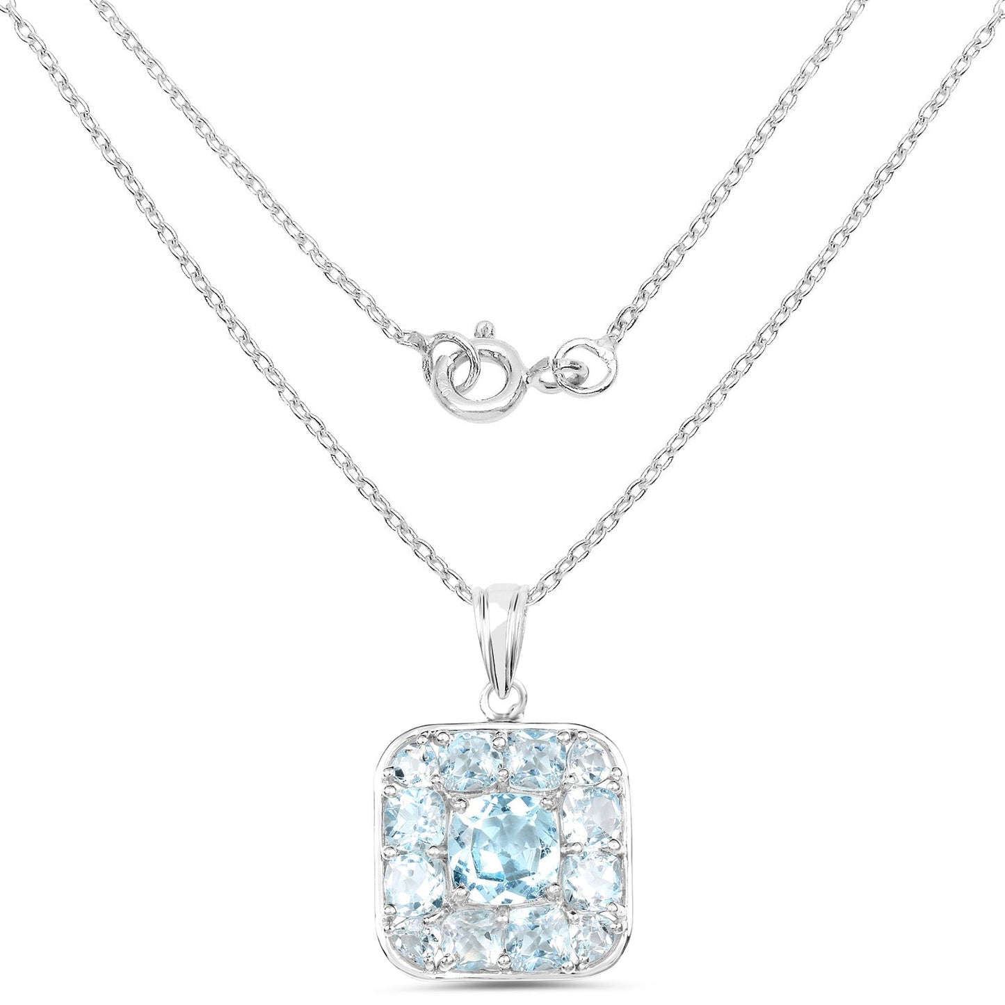10.05 Carat Genuine Blue Topaz .925 Sterling Silver Pendant Bids.com