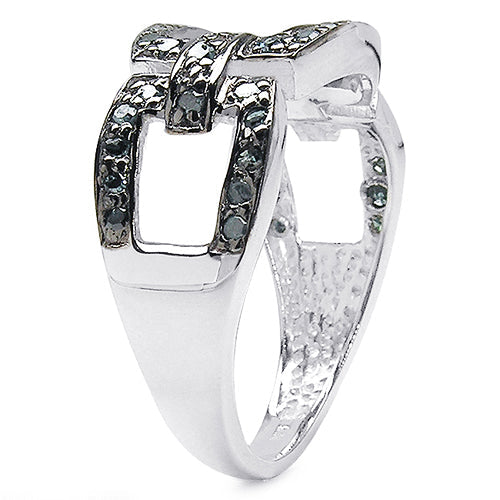0.36 Carat Genuine Blue Diamond .925 Sterling Silver Ring Bids.com