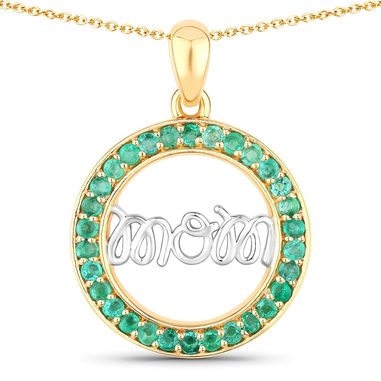 0.54 Carat Genuine Emerald .925 Sterling Silver Pendant Bids.com