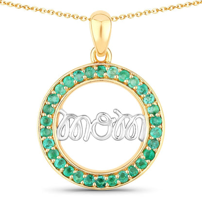 0.54 Carat Genuine Emerald .925 Sterling Silver Pendant Bids.com