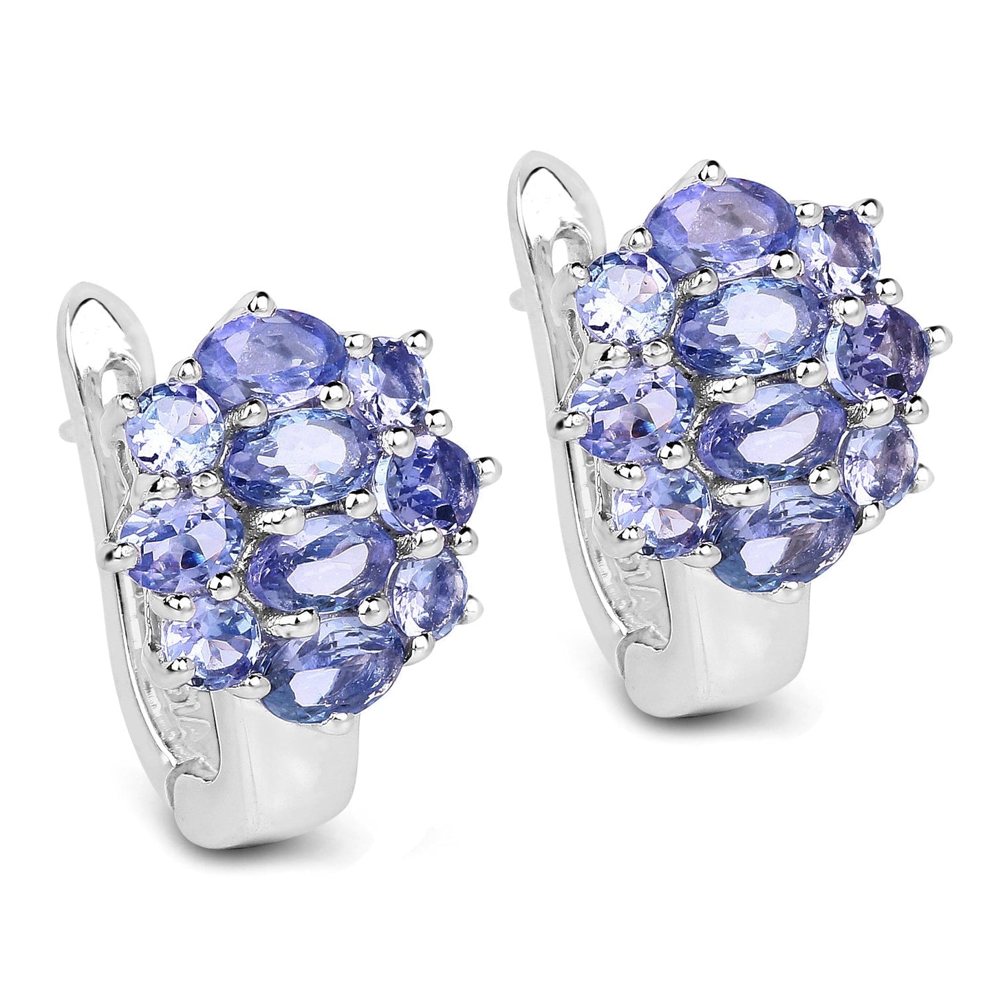 3.48 Carat Genuine Tanzanite .925 Sterling Silver Earrings Bids.com