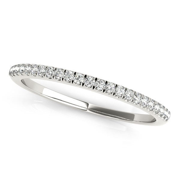 14k White Gold Diamond Pave Set Wedding Band (1/8 cttw) Bids.com