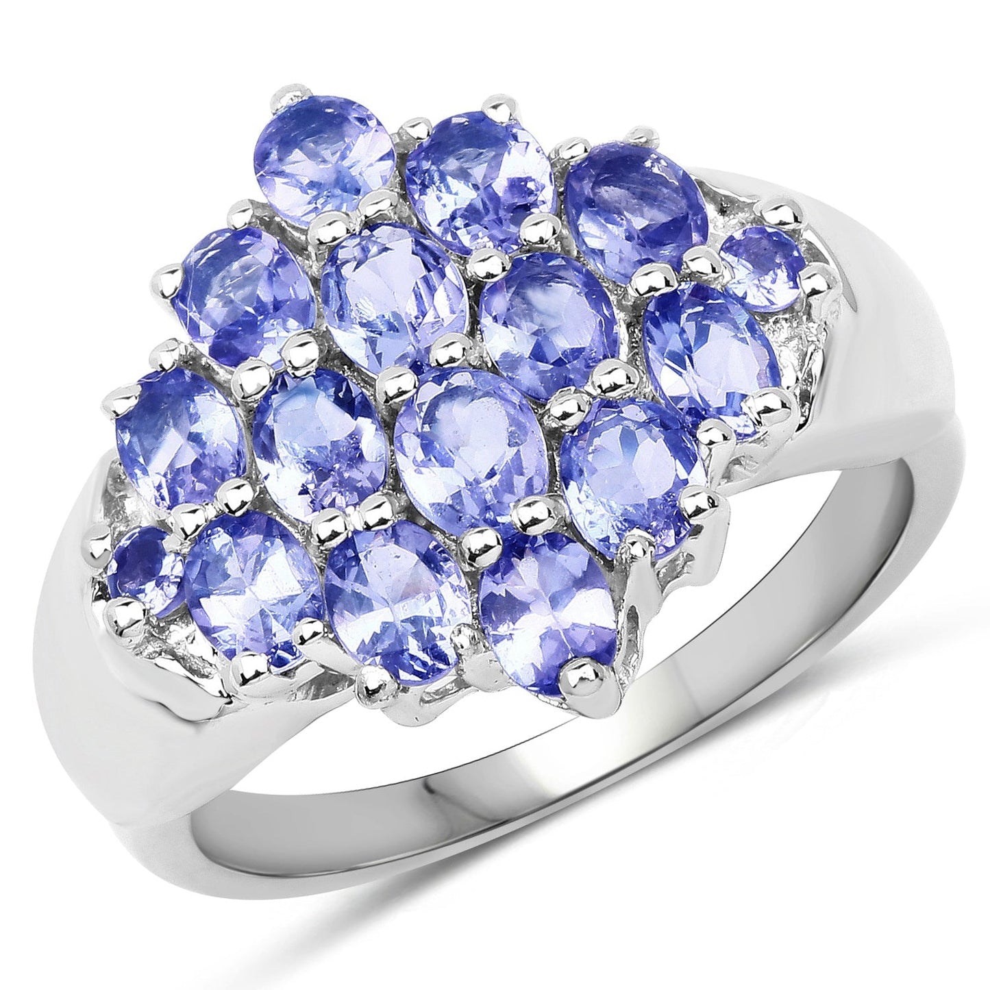 2.45 Carat Genuine Tanzanite .925 Sterling Silver Ring Bids.com