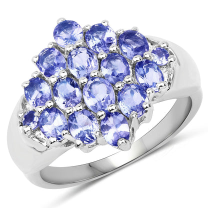 2.45 Carat Genuine Tanzanite .925 Sterling Silver Ring Bids.com