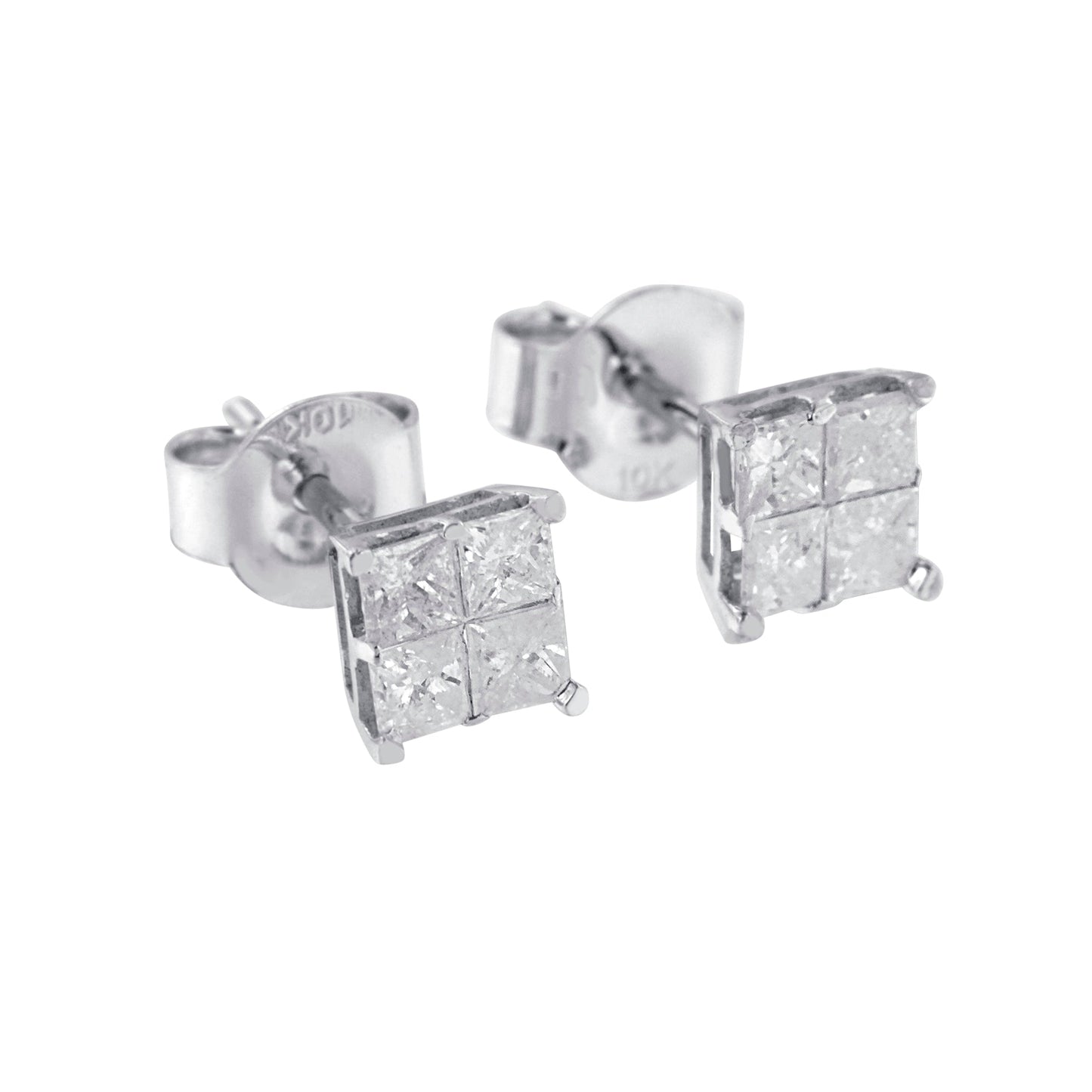10k White Gold Diamond Stud Earrings (0.60 cttw, I-J Color, I2-I3 Clarity) Bids.com