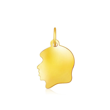 14k Yellow Gold Small Girl Head Charm Bids.com
