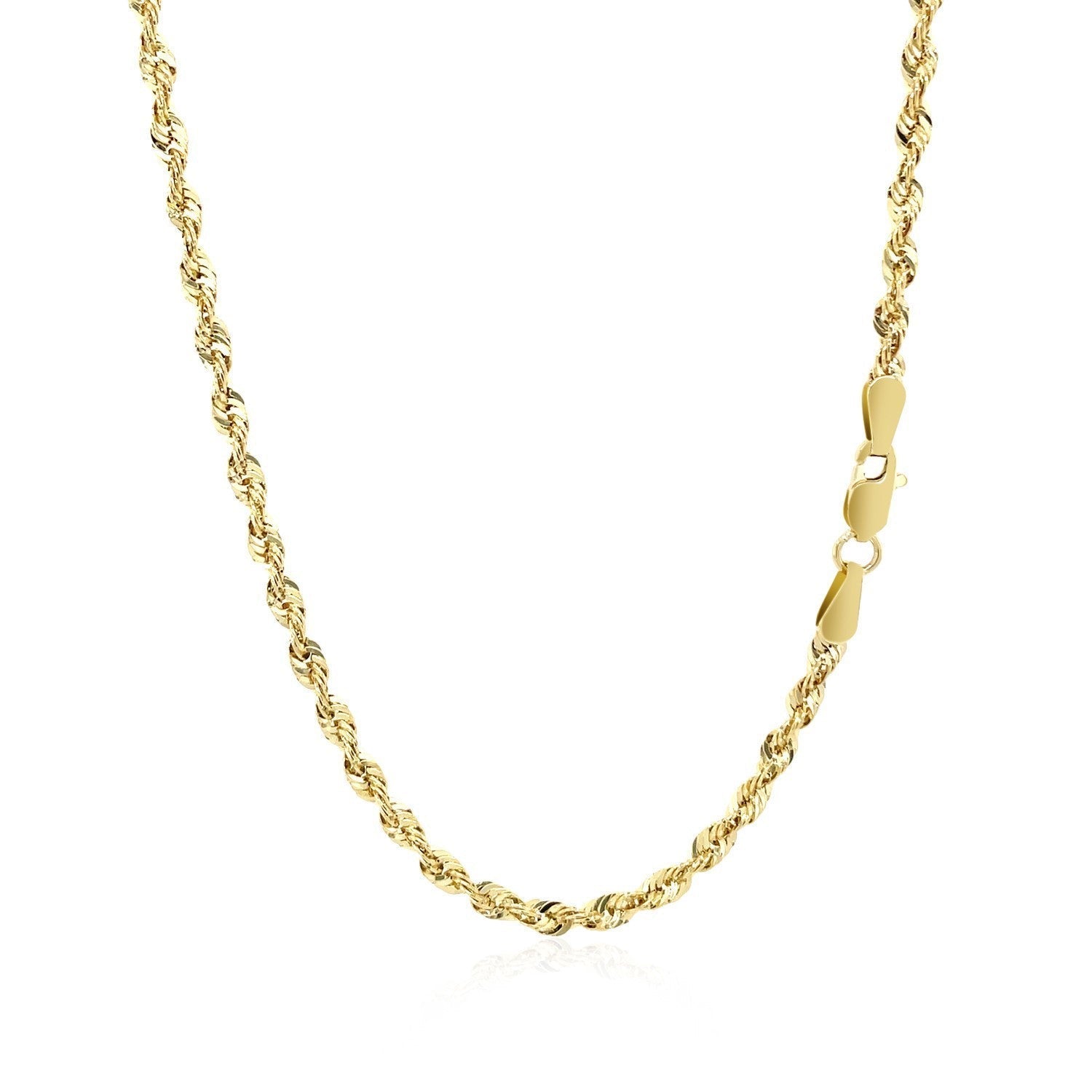10K Yellow Gold Lite Rope Chain (2.50 mm) Bids.com
