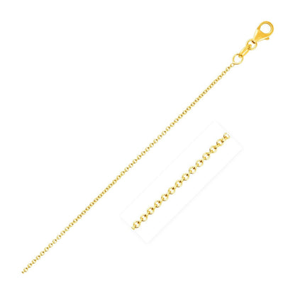 14k Yellow Gold Round Cable Link Chain 1.1mm Bids.com