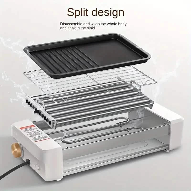 4-in-1 Multifunctional Sausage Grill – Non-Stick, Adjustable Temp, Removable Pan, Kitchen & Dorm Use DailySale