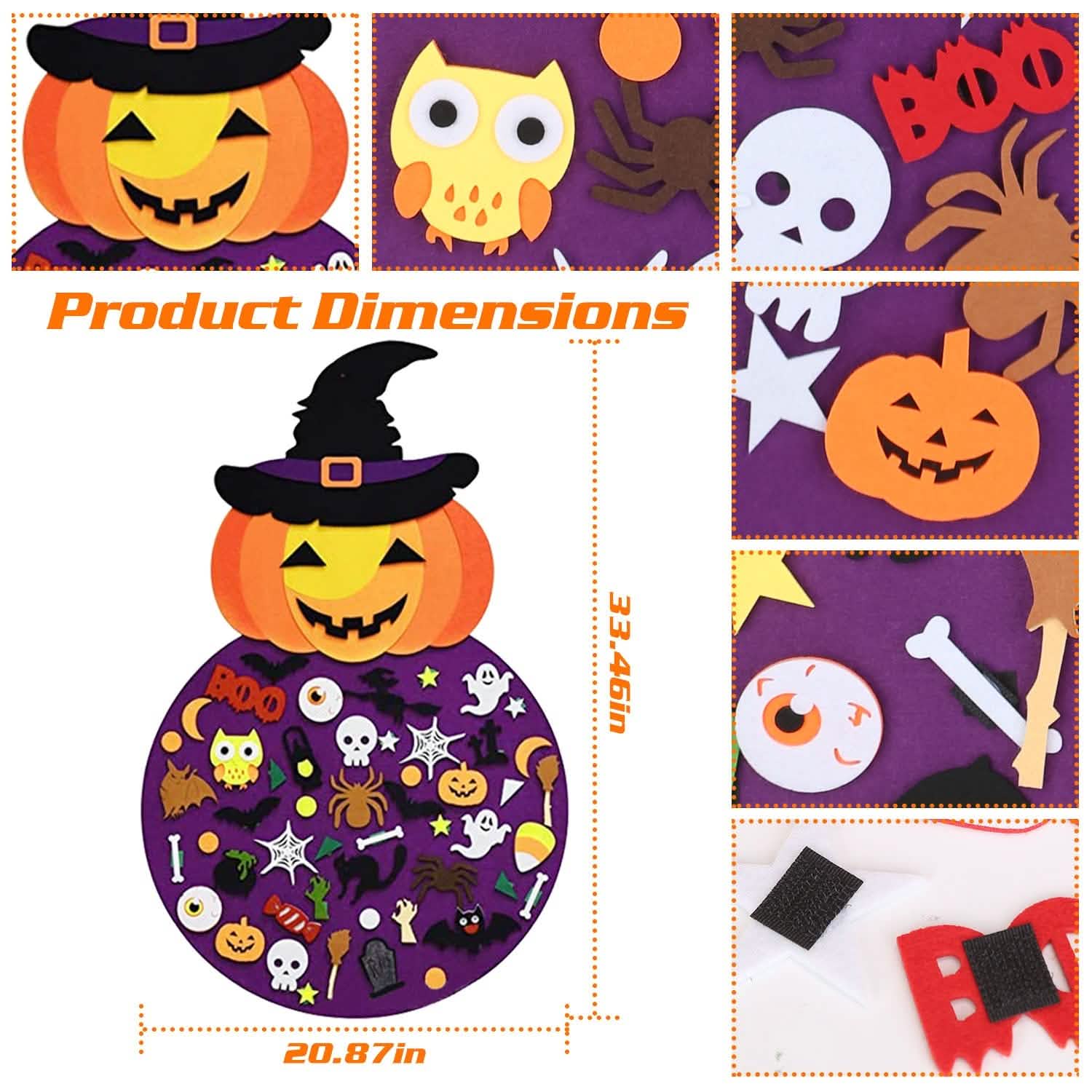 51-Pieces: Felt Pumpkin Witch Hanging Décor DailySale