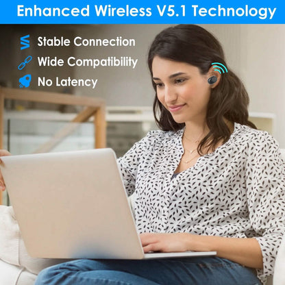 5.1 TWS Wireless Earphone with Charging Case IPX4 Waterproof Power Bank DailySale