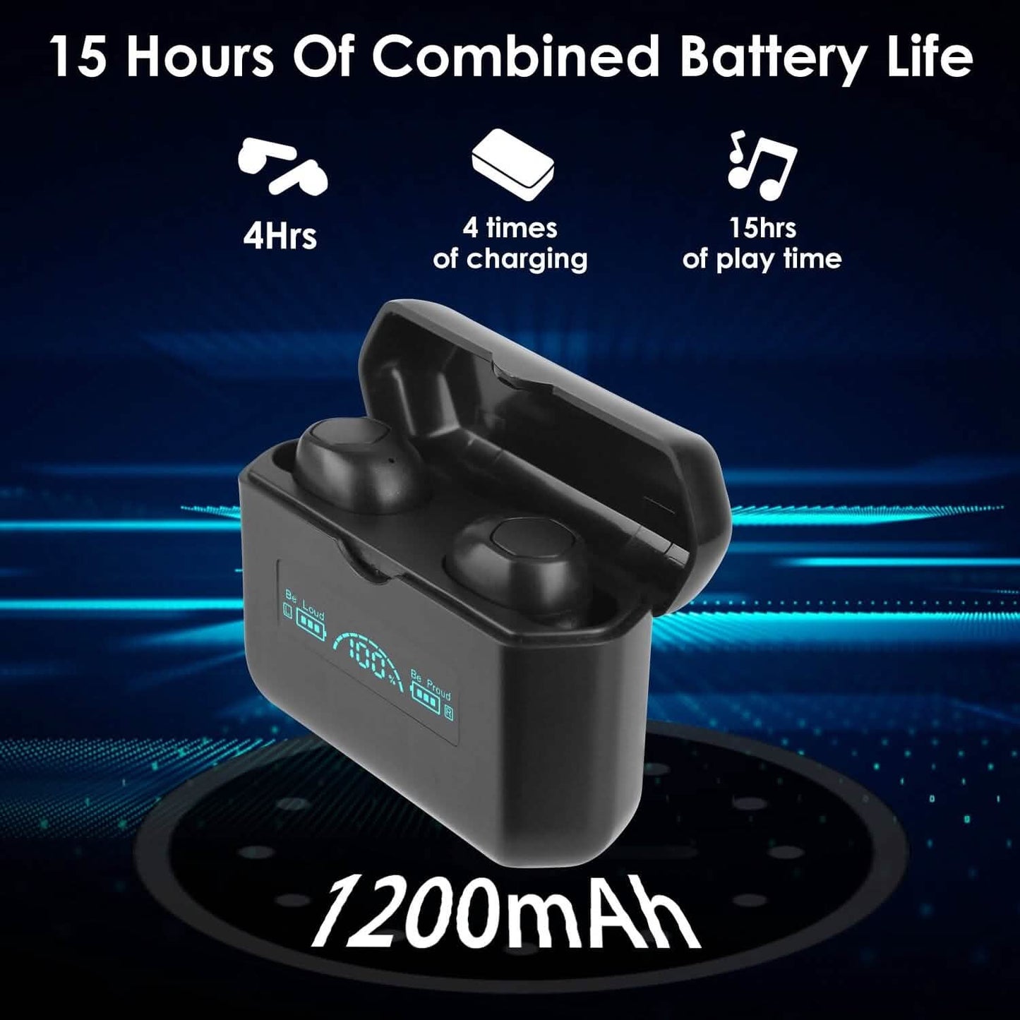 5.1 TWS Wireless Earphone with Charging Case IPX4 Waterproof Power Bank DailySale