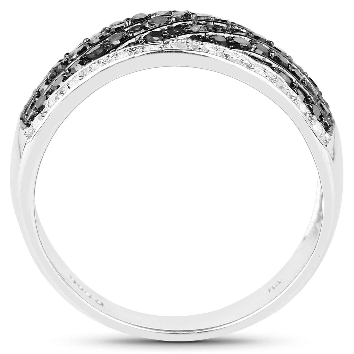 0.79 Carat Genuine Black Diamond .925 Sterling Silver Ring Bids.com