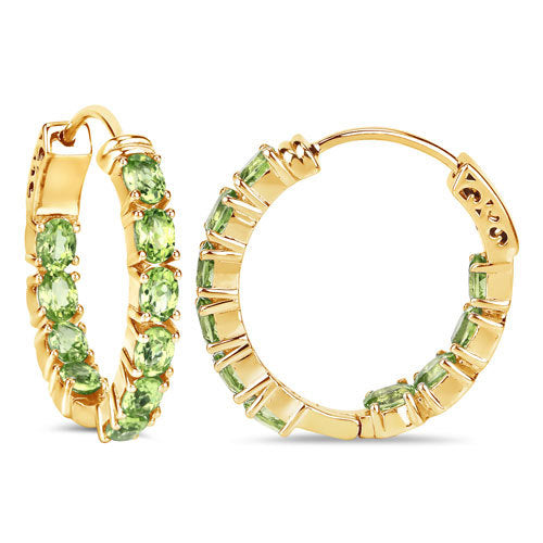 3.40 Carat Genuine Peridot .925 Sterling Silver Earrings Bids.com