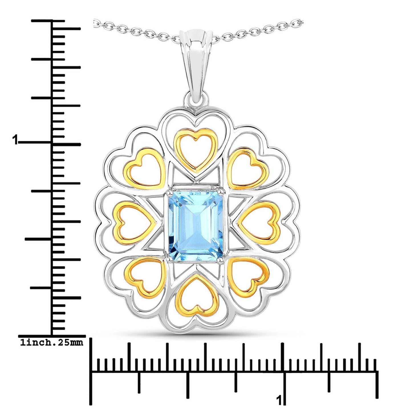 2.60 Carat Genuine Blue Topaz .925 Sterling Silver Pendant Bids.com