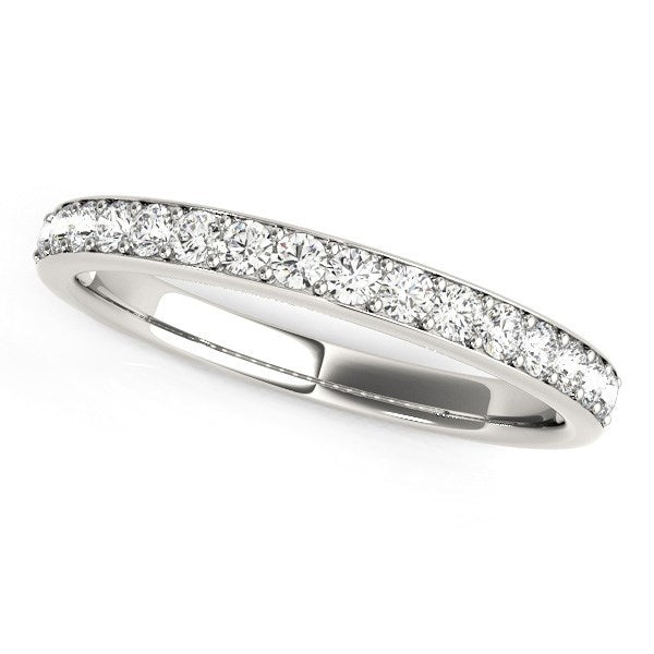 14k White Gold Prong Set Wedding Band with Diamonds (1/3 cttw) Bids.com