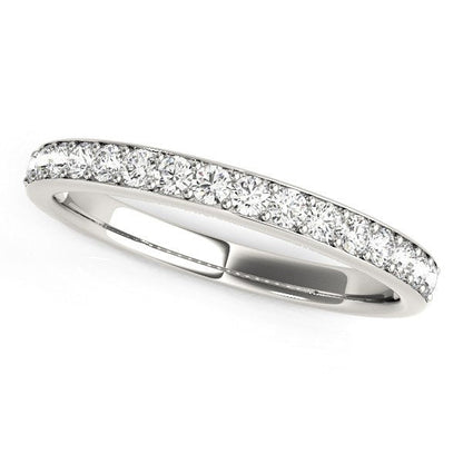 14k White Gold Prong Set Wedding Band with Diamonds (1/3 cttw) Bids.com