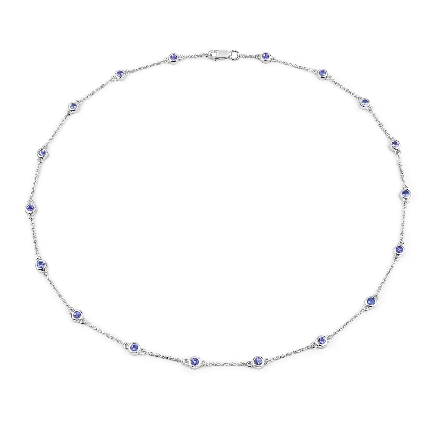1.80 Carat Genuine Tanzanite .925 Sterling Silver Necklace Bids.com