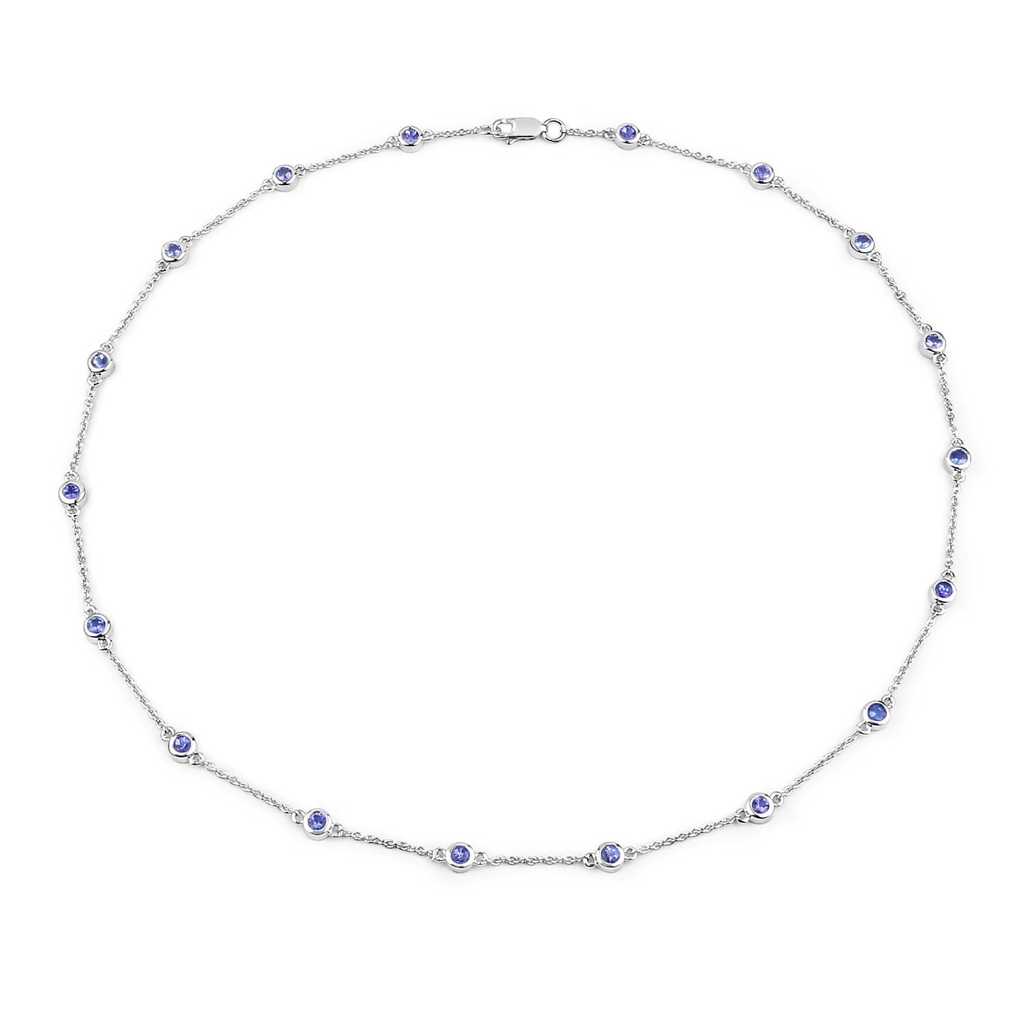 1.80 Carat Genuine Tanzanite .925 Sterling Silver Necklace Bids.com