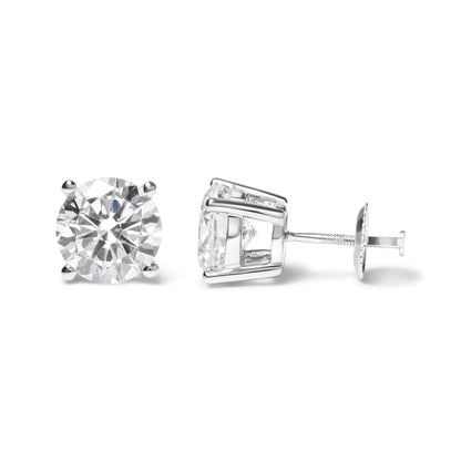 IGI Certified 14K White Gold 5.00 Cttw Round Brilliant-Cut Lab Grown Diamond Classic 4-Prong Stud Earrings with Screw Backs (F-G Color, SI1 Clarity) Bids.com