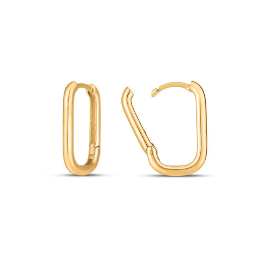 14k Yellow Gold Large Paperclip Huggies Bids.com