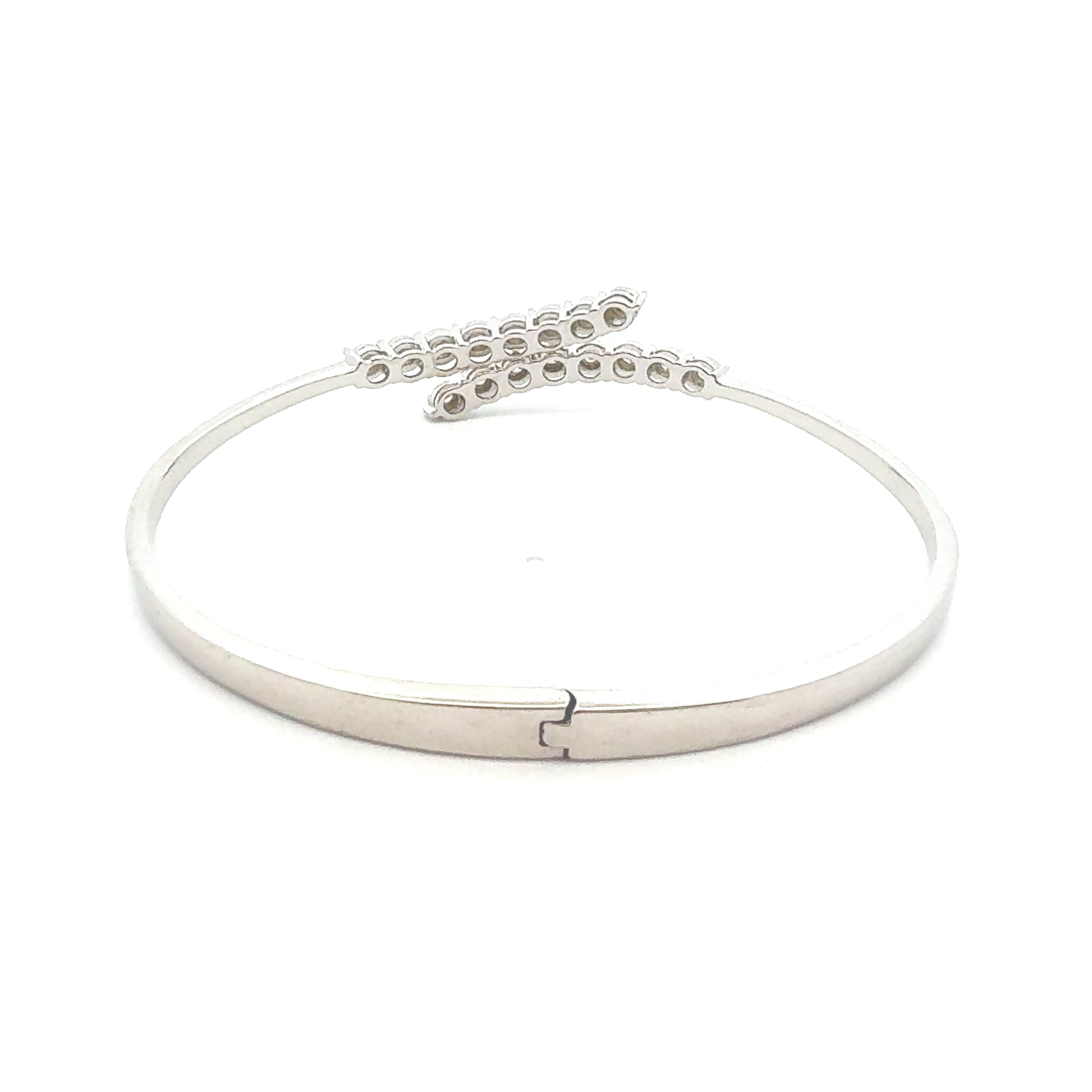 Genuine .25ct Diamond Bangle Bracelet Sterling Silver Bids.com