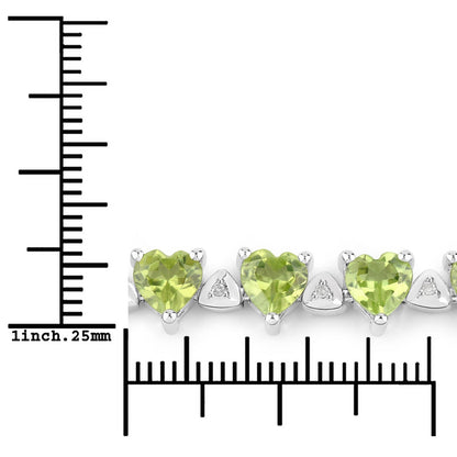 10.24 Carat Genuine Peridot and White Diamond .925 Sterling Silver Bracelet Bids.com