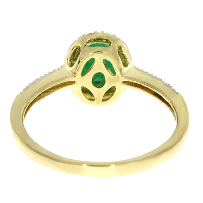 Natural .94ct Emerald Diamond Ring 14KT Yellow Gold Bids.com