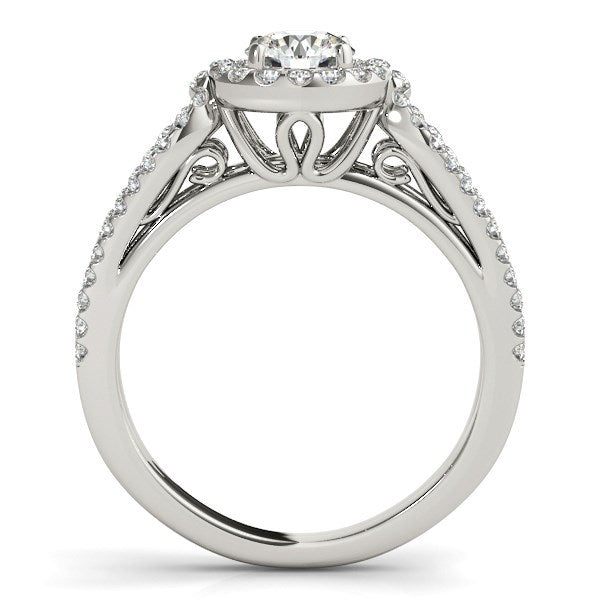 14k White Gold Diamond Engagement Ring with Teardrop Split Shank (7/8 cttw) Bids.com