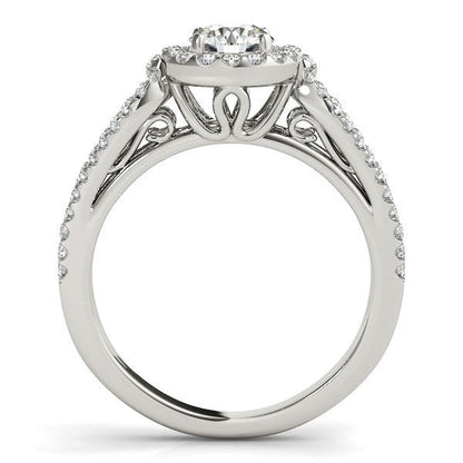 14k White Gold Diamond Engagement Ring with Teardrop Split Shank (7/8 cttw) Bids.com