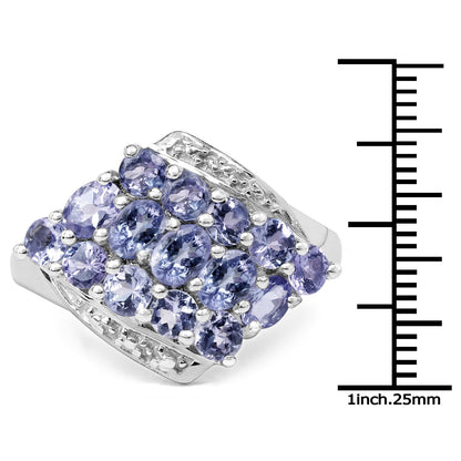 1.85 Carat Genuine Tanzanite .925 Sterling Silver Ring Bids.com