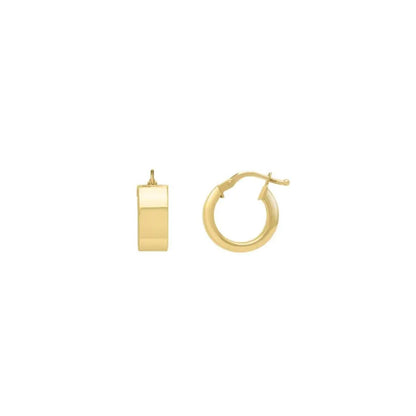 14k Yellow Gold Medium Square Tube Hoops Earrings Bids.com
