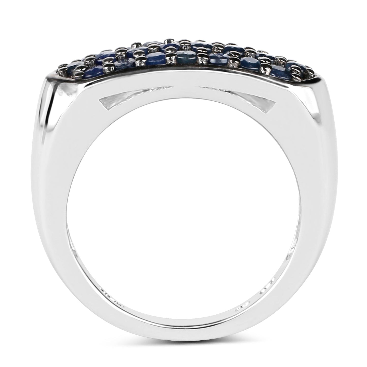 0.99 Carat Genuine Blue Sapphire .925 Sterling Silver Ring Bids.com