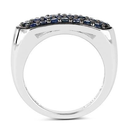 0.99 Carat Genuine Blue Sapphire .925 Sterling Silver Ring Bids.com