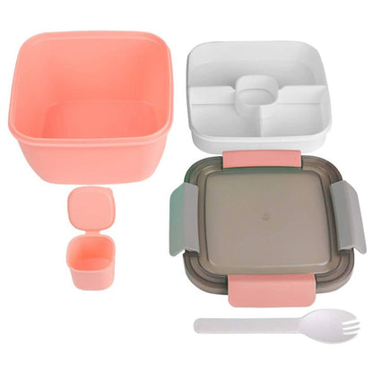51oz Salad Bowl with Removable 3-Compartment Bento-Style Tray DailySale