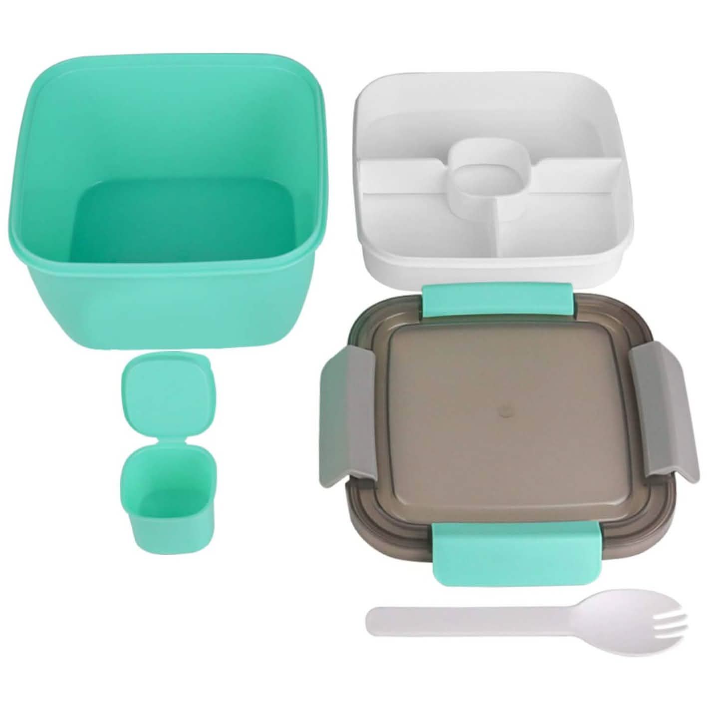 51oz Salad Bowl with Removable 3-Compartment Bento-Style Tray DailySale